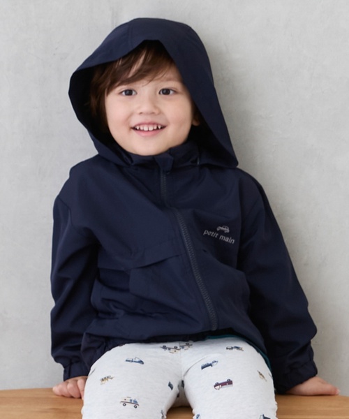 petit main（プティマイン）の「【撥水加工】切替ウィンブレ（ナイロンジャケット・キッズ・アイボリー/カラフル/ネイビー/レインボー・80ｃｍ/110cm/100cm/120cm/130cm/90cm）」の7枚目の写真