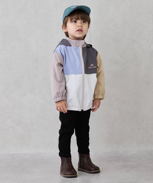 petit main（プティマイン）の「【撥水加工】切替ウィンブレ（ナイロンジャケット・キッズ・アイボリー/カラフル/ネイビー/レインボー・80ｃｍ/110cm/100cm/120cm/130cm/90cm）」の11枚目の写真