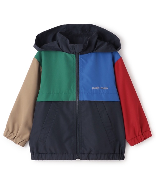 petit main（プティマイン）の「【撥水加工】切替ウィンブレ（ナイロンジャケット・キッズ・アイボリー/カラフル/ネイビー/レインボー・80ｃｍ/110cm/100cm/120cm/130cm/90cm）」の13枚目の写真