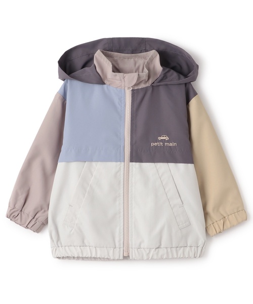 petit main（プティマイン）の「【撥水加工】切替ウィンブレ（ナイロンジャケット・キッズ・アイボリー/カラフル/ネイビー/レインボー・80ｃｍ/110cm/100cm/120cm/130cm/90cm）」の14枚目の写真