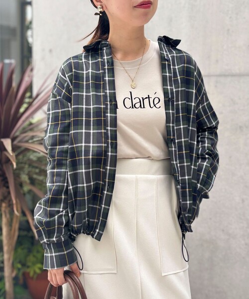 MICO COULIER(ミコクリエ)の「コットンテンセルチェックブラウス(シャツ/ブラウス・レディース・オレンジ系その他/グリーン系その他・38)」の2枚目の写真