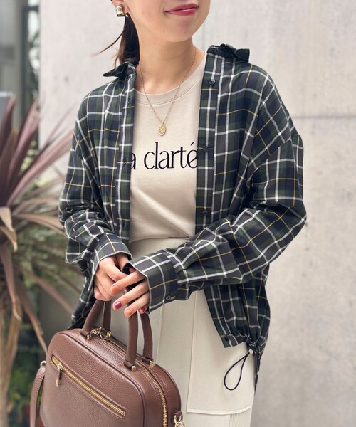 MICO COULIER(ミコクリエ)の「コットンテンセルチェックブラウス(シャツ/ブラウス・レディース・オレンジ系その他/グリーン系その他・38)」の12枚目の写真