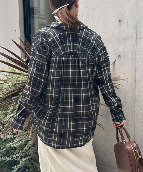 MICO COULIER(ミコクリエ)の「コットンテンセルチェックブラウス(シャツ/ブラウス・レディース・オレンジ系その他/グリーン系その他・38)」の14枚目の写真