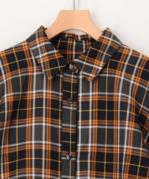 MICO COULIER(ミコクリエ)の「コットンテンセルチェックブラウス(シャツ/ブラウス・レディース・オレンジ系その他/グリーン系その他・38)」の22枚目の写真