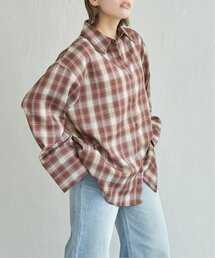 チェックビッグカフスシャツ