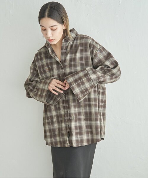notch.(ノッチ)の「チェックビッグカフスシャツ(シャツ/ブラウス・レディース・レッド/ブラウン/ブルー・M)」の21枚目の写真