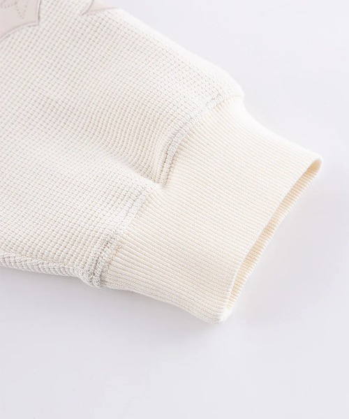 SUPPLIER（サプライヤー）の「A'GEM/9 × .kom 『SUPPLIER/サプライヤー』 Cross Leather Patch Thermal Zip Hoodie/クロスレザーパッチ サーマル ジップアップパーカー（パーカー・メンズ・ベージュ/ブラック・XL/L/M）」の15枚目の写真