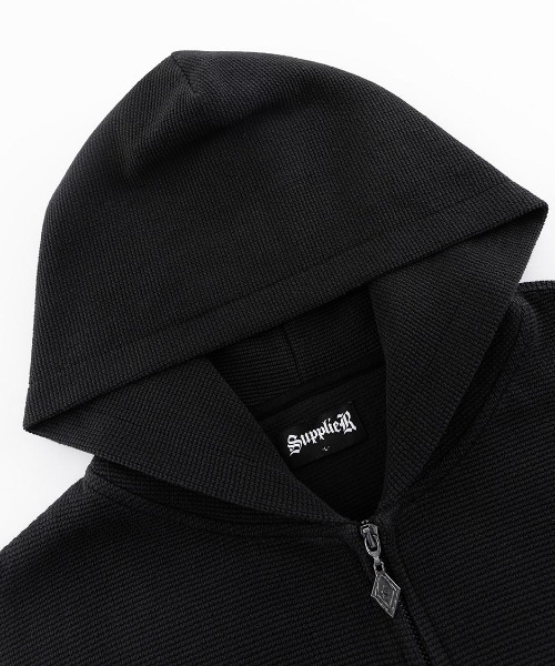 SUPPLIER（サプライヤー）の「A'GEM/9 × .kom 『SUPPLIER/サプライヤー』 Cross Leather Patch Thermal Zip Hoodie/クロスレザーパッチ サーマル ジップアップパーカー（パーカー・メンズ・ベージュ/ブラック・XL/L/M）」の10枚目の写真