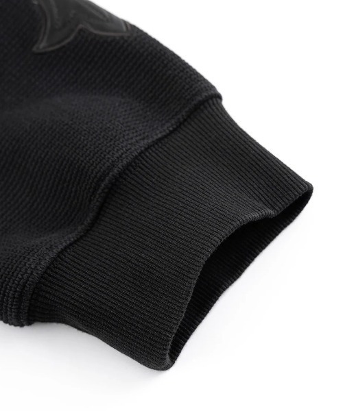 SUPPLIER（サプライヤー）の「A'GEM/9 × .kom 『SUPPLIER/サプライヤー』 Cross Leather Patch Thermal Zip Hoodie/クロスレザーパッチ サーマル ジップアップパーカー（パーカー・メンズ・ベージュ/ブラック・XL/L/M）」の4枚目の写真