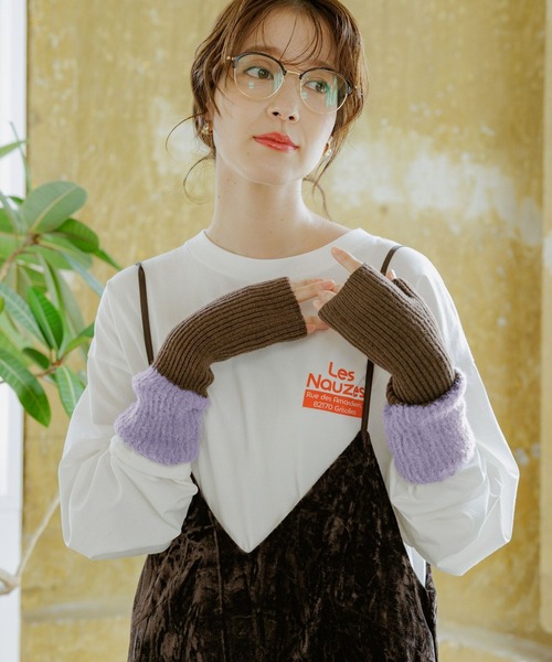 studio CLIP(スタディオクリップ)の「バイカラーアームウォーマー(アームカバー・レディース・アイボリー/ベージュ/ブラウン・FREE)」の19枚目の写真