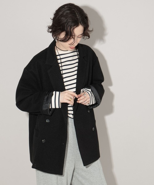 GEORGE'S（ジョージズ）の「ボクシージャケットコート（テーラードジャケット・レディース・ブラウン/ブラック・SMALL/MEDIUM）」の9枚目の写真