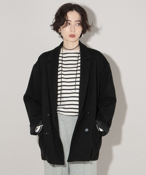 GEORGE'S（ジョージズ）の「ボクシージャケットコート（テーラードジャケット・レディース・ブラウン/ブラック・SMALL/MEDIUM）」の10枚目の写真