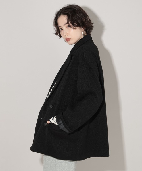 GEORGE'S（ジョージズ）の「ボクシージャケットコート（テーラードジャケット・レディース・ブラウン/ブラック・SMALL/MEDIUM）」の13枚目の写真