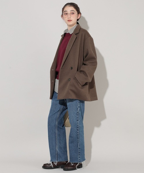 GEORGE'S（ジョージズ）の「ボクシージャケットコート（テーラードジャケット・レディース・ブラウン/ブラック・SMALL/MEDIUM）」の17枚目の写真