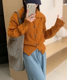 ケーブル編みニット」に該当するレディースのカーディガン/ボレロ