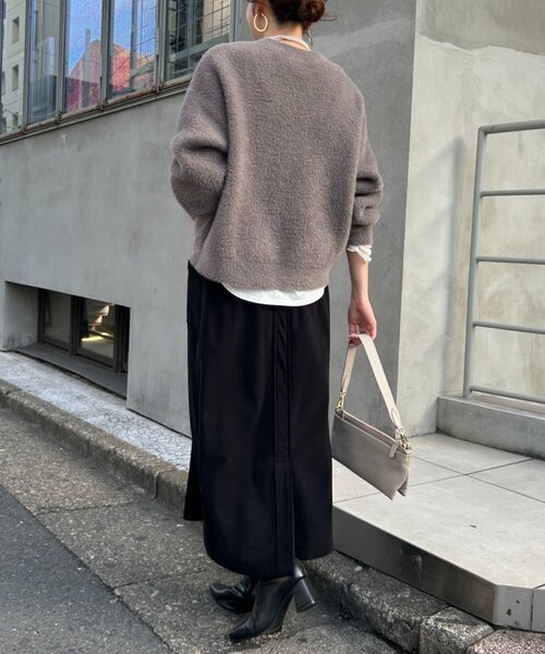 Jena espace merveilleux（ジェナ　エスパスメルヴェイユ）の「【WEB限定】ストレッチキモウナロースカート（スカート・レディース・アイボリー/カーキ/ブラック・FREE）」の4枚目の写真