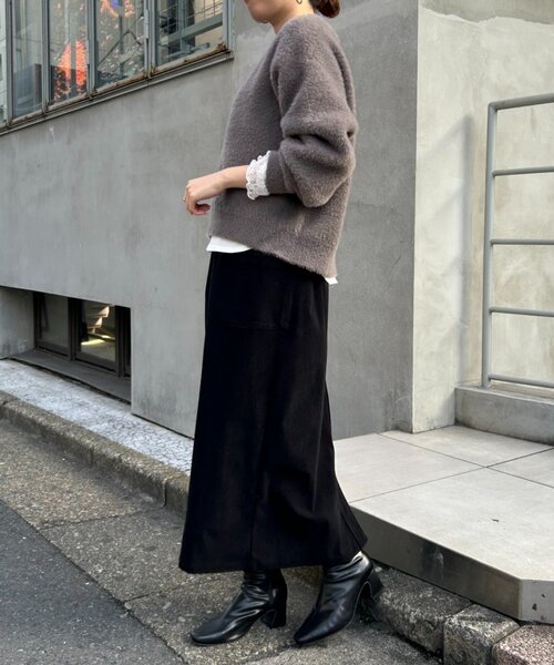 Jena espace merveilleux（ジェナ　エスパスメルヴェイユ）の「【WEB限定】ストレッチキモウナロースカート（スカート・レディース・アイボリー/カーキ/ブラック・FREE）」の5枚目の写真