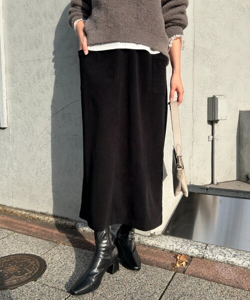 Jena espace merveilleux（ジェナ　エスパスメルヴェイユ）の「【WEB限定】ストレッチキモウナロースカート（スカート・レディース・アイボリー/カーキ/ブラック・FREE）」の6枚目の写真