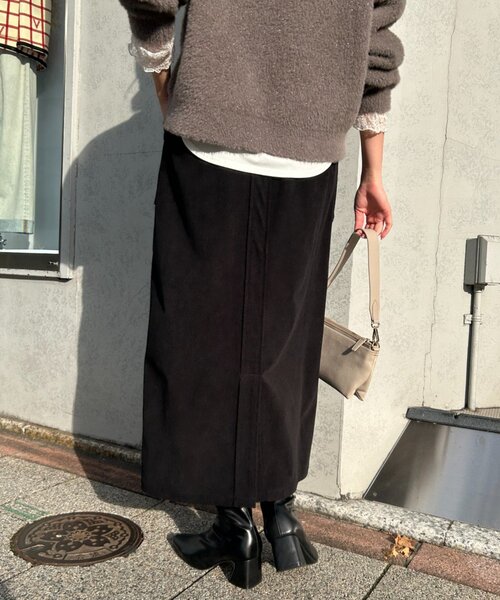 Jena espace merveilleux（ジェナ　エスパスメルヴェイユ）の「【WEB限定】ストレッチキモウナロースカート（スカート・レディース・アイボリー/カーキ/ブラック・FREE）」の8枚目の写真