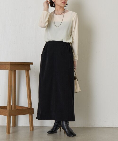 Jena espace merveilleux（ジェナ　エスパスメルヴェイユ）の「【WEB限定】ストレッチキモウナロースカート（スカート・レディース・アイボリー/カーキ/ブラック・FREE）」の10枚目の写真