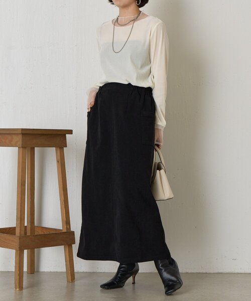 Jena espace merveilleux（ジェナ　エスパスメルヴェイユ）の「【WEB限定】ストレッチキモウナロースカート（スカート・レディース・アイボリー/カーキ/ブラック・FREE）」の11枚目の写真