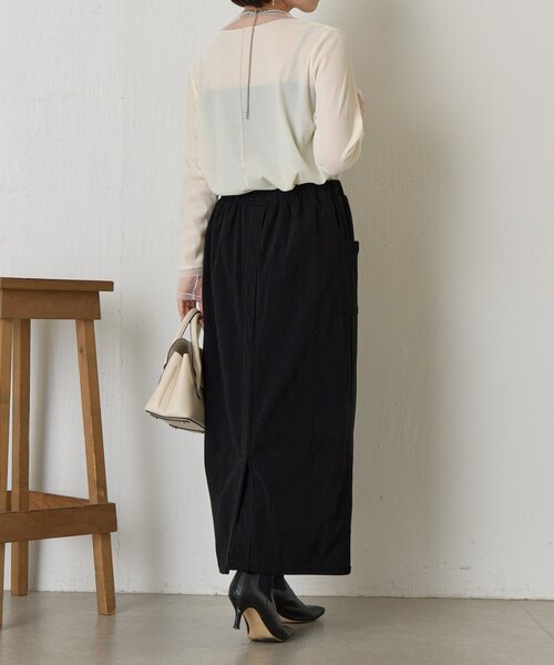 Jena espace merveilleux（ジェナ　エスパスメルヴェイユ）の「【WEB限定】ストレッチキモウナロースカート（スカート・レディース・アイボリー/カーキ/ブラック・FREE）」の14枚目の写真