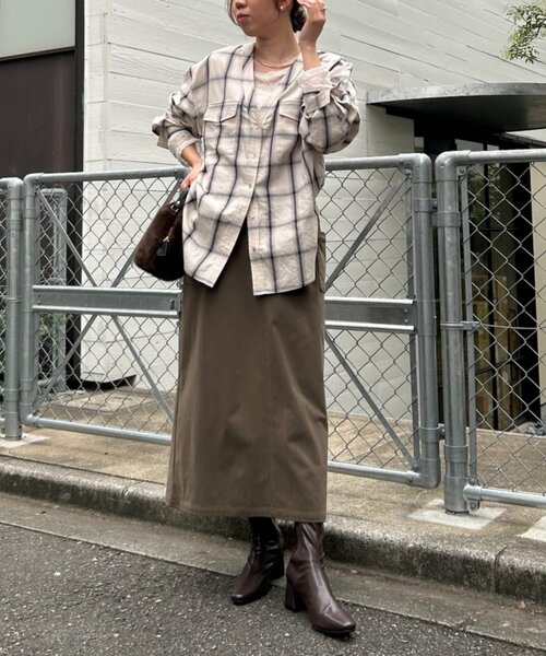 Jena espace merveilleux（ジェナ　エスパスメルヴェイユ）の「【WEB限定】ストレッチキモウナロースカート（スカート・レディース・アイボリー/カーキ/ブラック・FREE）」の18枚目の写真