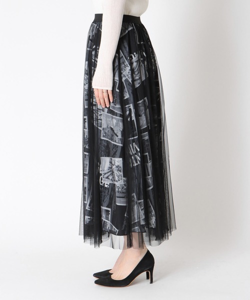Cepica(セピカ)の「チュール×フォトプリントスカート(スカート・レディース・ブラック・FREE)」の2枚目の写真