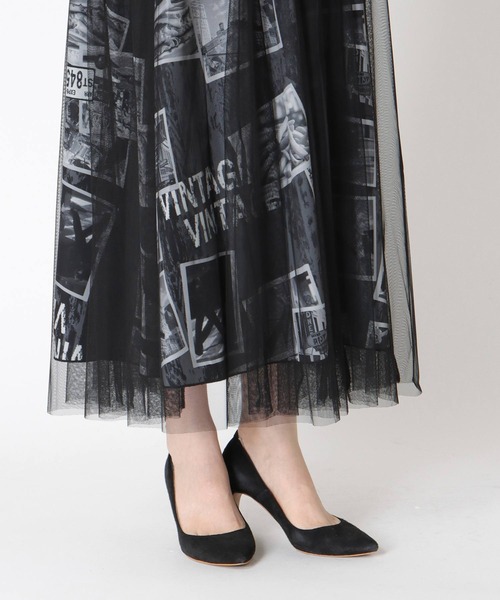 Cepica(セピカ)の「チュール×フォトプリントスカート(スカート・レディース・ブラック・FREE)」の5枚目の写真