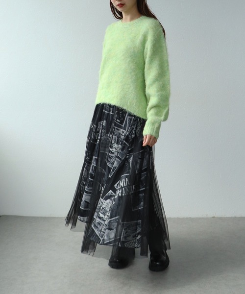 Cepica(セピカ)の「チュール×フォトプリントスカート(スカート・レディース・ブラック・FREE)」の16枚目の写真