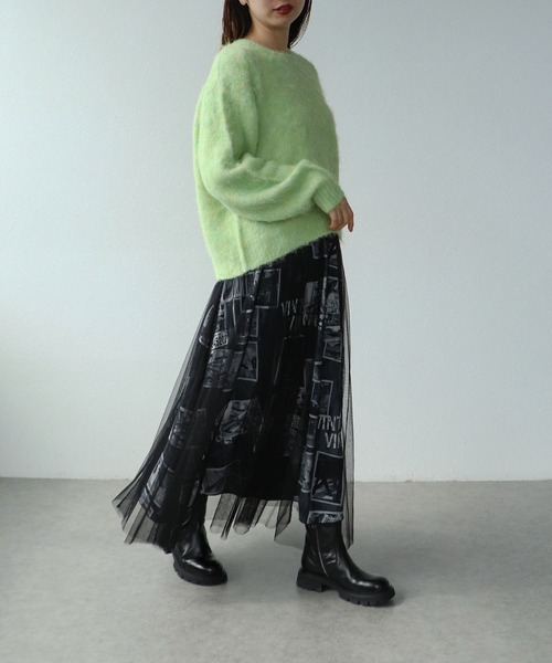 Cepica(セピカ)の「チュール×フォトプリントスカート(スカート・レディース・ブラック・FREE)」の15枚目の写真