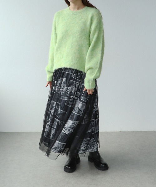 Cepica(セピカ)の「チュール×フォトプリントスカート(スカート・レディース・ブラック・FREE)」の17枚目の写真