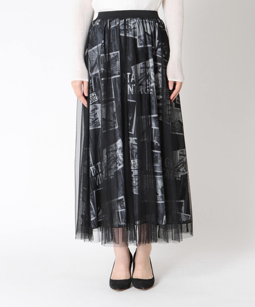 Cepica(セピカ)の「チュール×フォトプリントスカート(スカート・レディース・ブラック・FREE)」の9枚目の写真