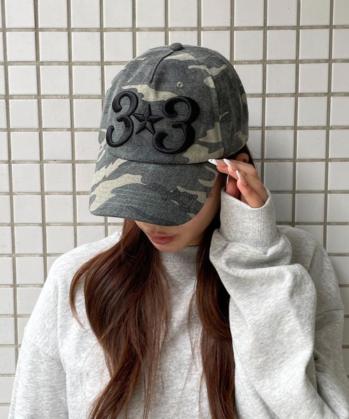 3.3 Field Trip （3.3フィールドトリップ）の「3.3 Field Trip／カモフラデザインCAP（キャップ・レディース・グレー/カーキ・0）」の2枚目の写真