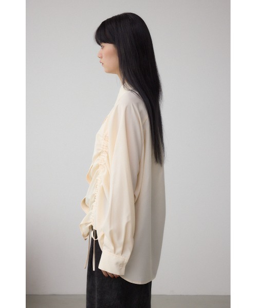 AZUL by moussy(アズールバイマウジー)の「ドロストシャツ(シャツ/ブラウス・レディース・ブラック系その他/アイボリー/ブラウン・FREE)」の6枚目の写真