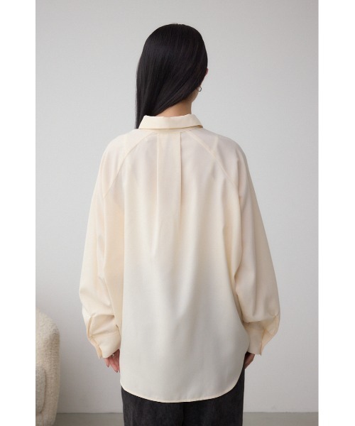 AZUL by moussy(アズールバイマウジー)の「ドロストシャツ(シャツ/ブラウス・レディース・ブラック系その他/アイボリー/ブラウン・FREE)」の7枚目の写真