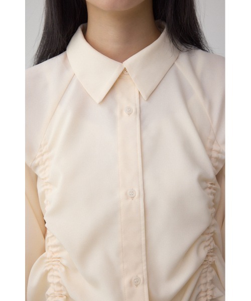 AZUL by moussy(アズールバイマウジー)の「ドロストシャツ(シャツ/ブラウス・レディース・ブラック系その他/アイボリー/ブラウン・FREE)」の8枚目の写真