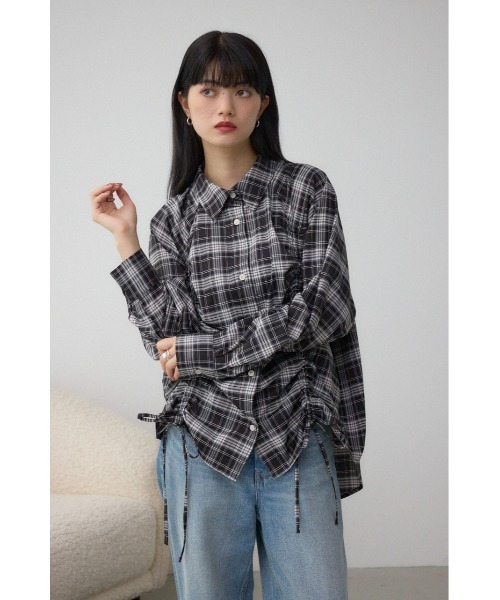 AZUL by moussy(アズールバイマウジー)の「ドロストシャツ(シャツ/ブラウス・レディース・ブラック系その他/アイボリー/ブラウン・FREE)」の14枚目の写真