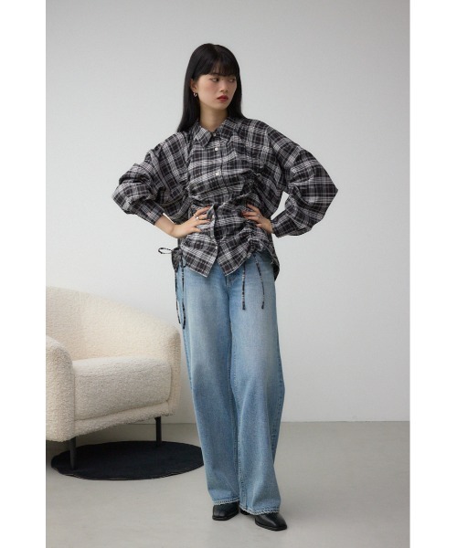 AZUL by moussy(アズールバイマウジー)の「ドロストシャツ(シャツ/ブラウス・レディース・ブラック系その他/アイボリー/ブラウン・FREE)」の15枚目の写真