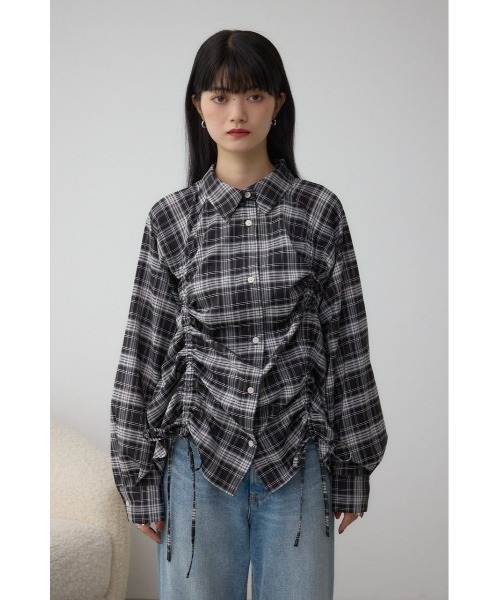 AZUL by moussy(アズールバイマウジー)の「ドロストシャツ(シャツ/ブラウス・レディース・ブラック系その他/アイボリー/ブラウン・FREE)」の16枚目の写真