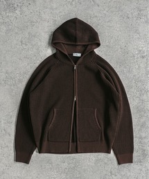 Bleme（ブレム）の「ウール混 ダブルジップ 2トーン ニットパーカー（パーカー）」