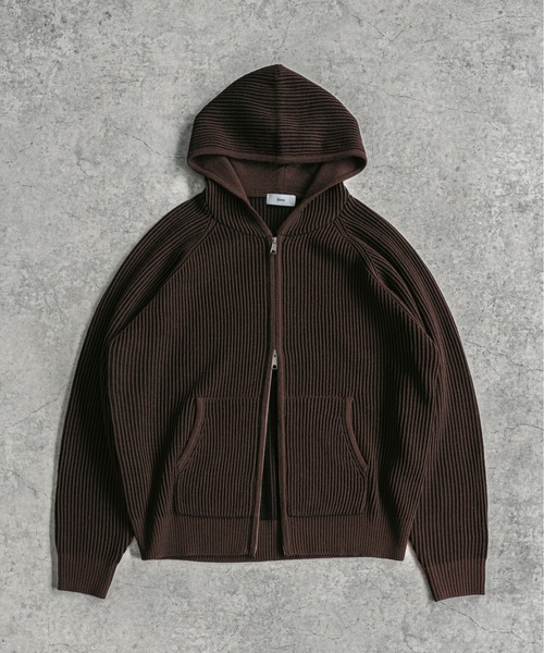 Bleme(ブレム)の「ウール混 ダブルジップ 2トーン ニットパーカー(パーカー・メンズ・グレー/ブラック/ブラウン・M/S/XL/L)」の3枚目の写真