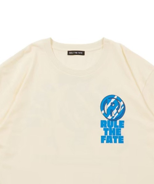RULE THE FATE（ルールザフェイト）の「RTF STRIPE LOGO TEE/ストライプロゴTシャツ（Tシャツ/カットソー・メンズ・ブラック/ベージュ・2/1/0）」の5枚目の写真