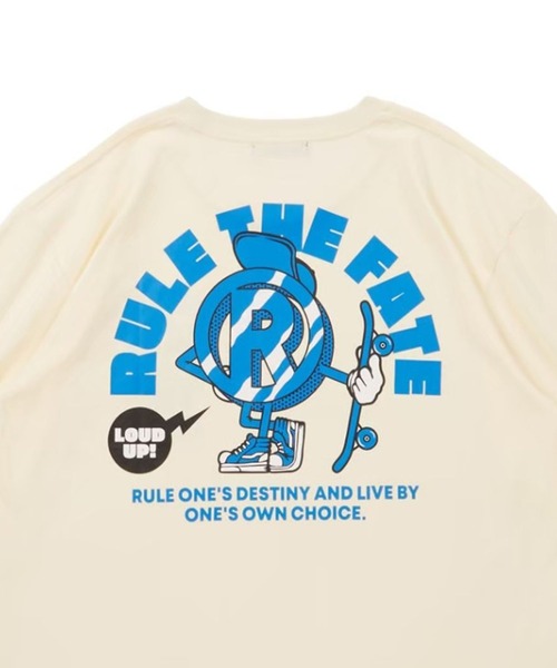 RULE THE FATE（ルールザフェイト）の「RTF STRIPE LOGO TEE/ストライプロゴTシャツ（Tシャツ/カットソー・メンズ・ブラック/ベージュ・2/1/0）」の6枚目の写真