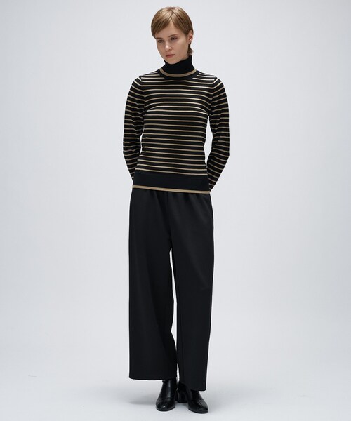 cloenc（クロエンス）の「【手洗い可】カシミヤ混リブボーダータートルニット（ニット/セーター・レディース・ベージュ系2/ホワイト系3/ブラック系2・02）」の13枚目の写真