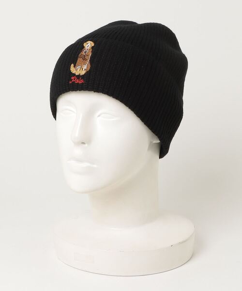 POLO RALPH LAUREN（ポロ ラルフ ローレン）の「ドッグエンブロイダリー リブニット ビーニー（ニットキャップ/ビーニー・メンズ・ブラック系1・ONE）」の3枚目の写真