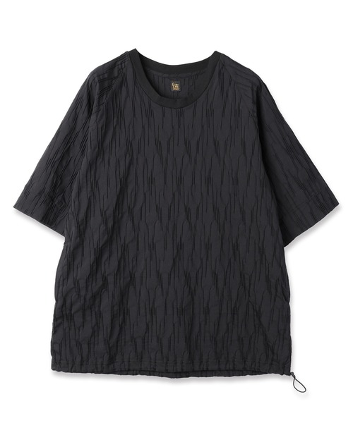 RYU(リュー)の「tucked dobby poncho shirt(Tシャツ/カットソー・メンズ・ブラック/ベージュ系・FREE)」の2枚目の写真