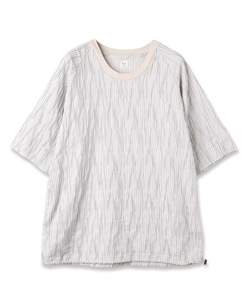 RYU(リュー)の「tucked dobby poncho shirt(Tシャツ/カットソー・メンズ・ブラック/ベージュ系・FREE)」の9枚目の写真
