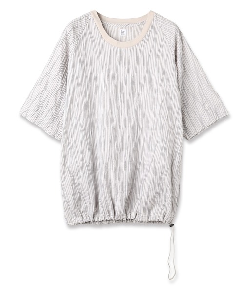 RYU(リュー)の「tucked dobby poncho shirt(Tシャツ/カットソー・メンズ・ブラック/ベージュ系・FREE)」の10枚目の写真