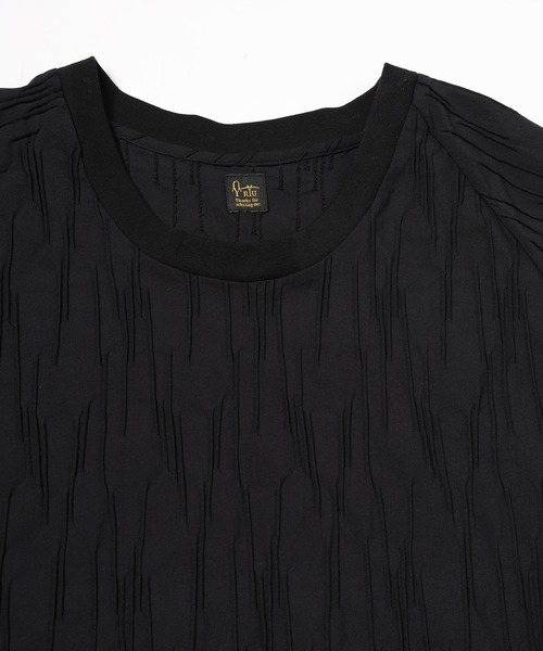 RYU(リュー)の「tucked dobby poncho shirt(Tシャツ/カットソー・メンズ・ブラック/ベージュ系・FREE)」の11枚目の写真